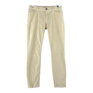 Banana Republic Womens Corduroy Pants Rich Cream‎ Skinny Ankle Leg Size 27 30x28